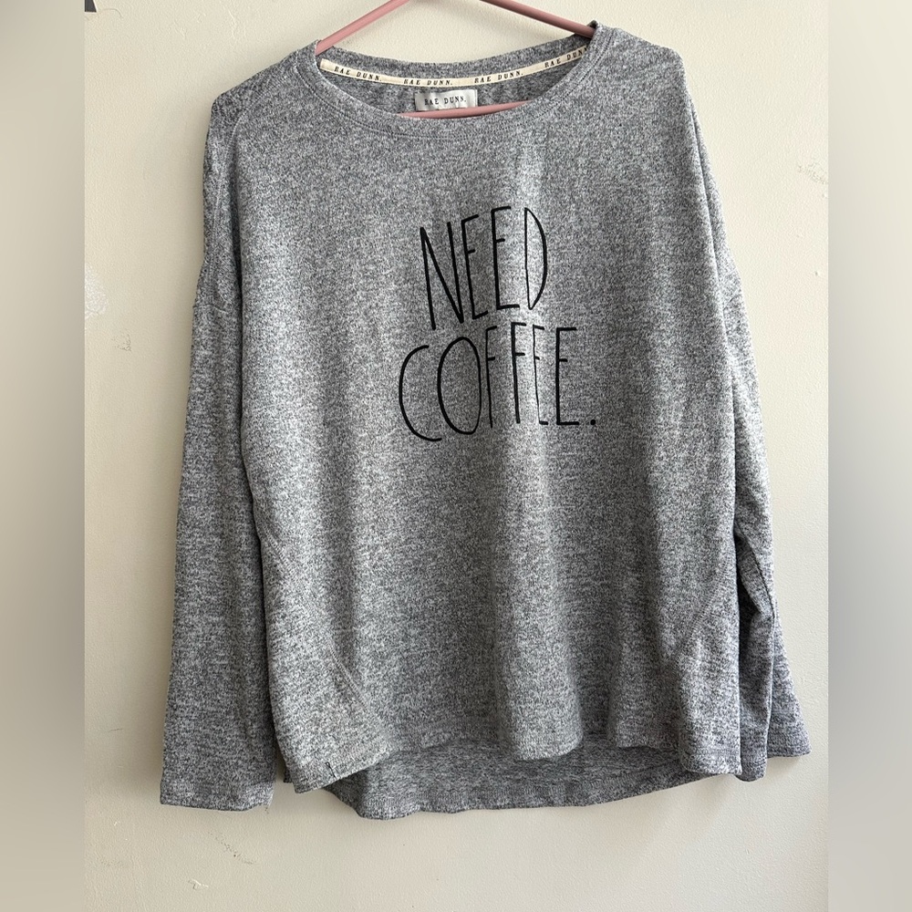 Rae Dunn Gray Long Sleeve Top